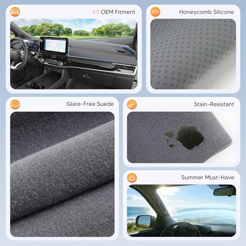 Cartist Gray Dash Cover for 2024-2026 Honda Prologue Dashboard Cover - color: 24+Prologue(Gray)