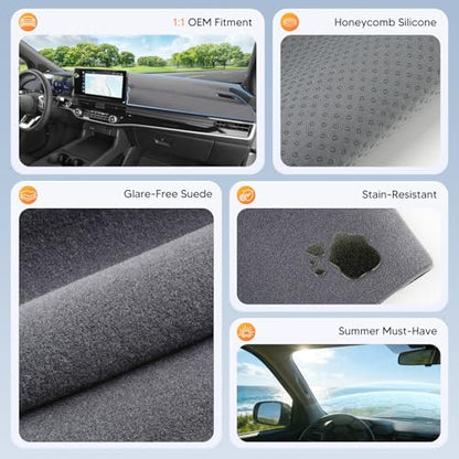 Cartist Gray Dash Cover for 2024-2026 Honda Prologue Dashboard Cover - color: 24+Prologue(Gray)