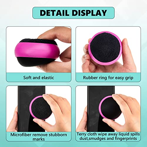 Suclain 4 Pack Screen Cleaner Balls Car Phone Screen Cleaning Cleaner Ball Microfiber Touch Cleaning Ball for Easter Computer Laptop Phone Monitor(Black, Blue, Rose Red, Purple) - color: Black, Blue, Rose Red, Purple