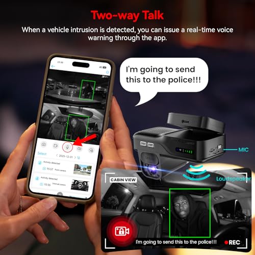 4G LTE Dash Cam with Live View, 2K+1080P Front Inside Anti-Theft Car Camera Live Streaming, Instant Alert via App, Cloud & SD Storage, IR Night Vision, No Screen, 24/7 Parking Mode, GPS, OBD