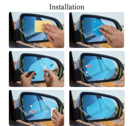 Frienda 8 Pcs Waterproof Mirror Film Anti Fog for Rearview Side Window
