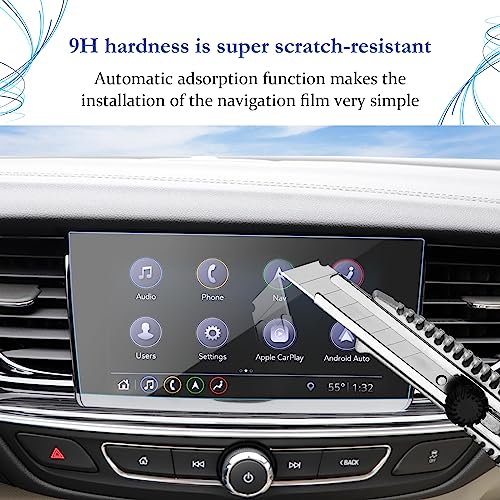 Screen Protector Foils for 2018-2020 Buick Regal Sportback IntelliLink 8In Navigation Display Tempered Glass 9H Hardness Anti Glare & Scratch HD Clear Chevrolet LCD GPS Touch Screen Protective Film - color: 2018-2020 Regal 8 Inch