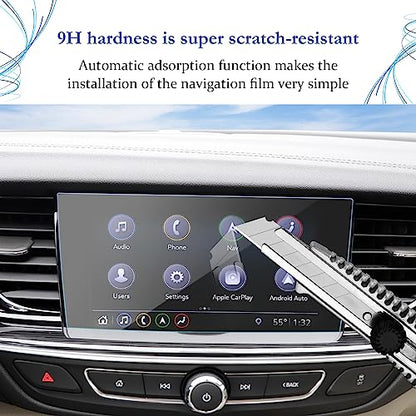Screen Protector Foils for 2018-2020 Buick Regal Sportback IntelliLink 8In Navigation Display Tempered Glass 9H Hardness Anti Glare & Scratch HD Clear Chevrolet LCD GPS Touch Screen Protective Film - color: 2018-2020 Regal 8 Inch