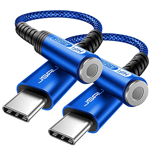 JSAUX 2-Pack USB C to 3.5mm AUX Audio Adapter for iPhone 17, for S25, Blue - color: Blue, size: 2 x 0.6ft