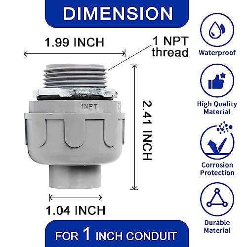 (1" Conduit Parts 30 Pack) Yariwiz 1 Inch PVC Electrical Conduit Fitting Plastic Liquid Tight Conduit Connector Kit, 10 Pack of Conduit 90 Degree Elbows and 10 Pack of Conduit Straps - style: 1" Part Kit-30 Pack