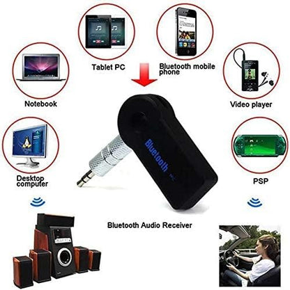 Bluetooth Receiver 5.0 Wireless Audio Receiver, 3.5mm Jack AUX car Audio Wired Headset/Home Stereo System Compatible, can be Connected to Smartphone Tablet Bluetooth, Hands-Free Compatible Microphone