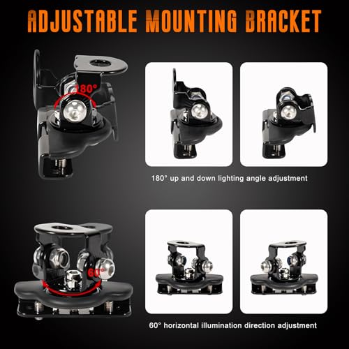 2 PCS LED Light Bar Mounting Brackets, Adjustable Car Pillar Hood Lamp Mount Holder with Hex Wrenches, Universal Work Light Bar Fixing Bracket for Off-Roads Trucks SUVs (Black) - color: Black