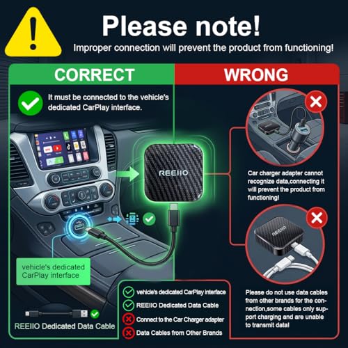 Wireless CarPlayBox with Netflix/YouTube/TF Card Slot Convert Wired CarPlay to Wireless Adapter for 2017 and Above Original Wired CarPlay Car