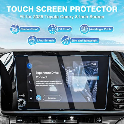 Karltys [Upgrade 2 Pack Screen Protector for [No Glare & Fingerprint] Tempered Glass Toyota Camry LE/SE 2025 2026 8-Inch - size: 8-Inch 2025 +Toyota Camry