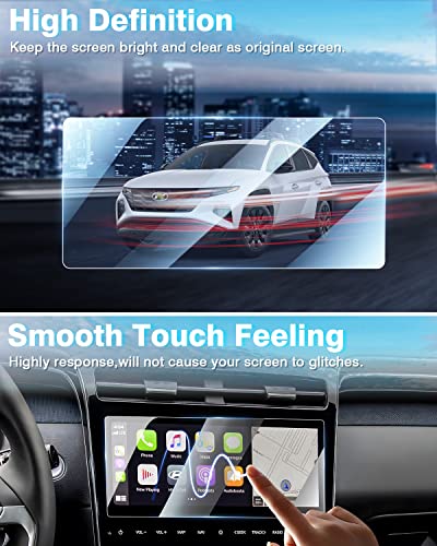 Karltys [Upgrade 2 Pack Screen Protector for 2022-2024 Hyundai Tucson/Santa Cruz 10.25-Inch Accessories [No Glare & Fingerprint] for Touchscreen Tempered Glass Navigation Protective Film - size: 2022-2024 Hyundai Tucson/Santa Cruz