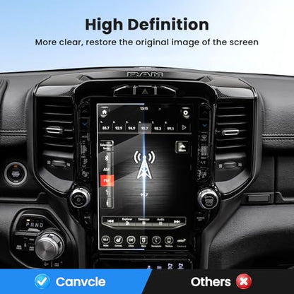 Canvcle 2PCS Screen Protector for 2019-2025 2026 Dodge Ram 1500 2500 3500 Accessories, 12 Inch Navigation Screen Tempered Glass Touchscreen Protector Navigation Screen Cover Protective Film - size: 2019-Present Dodge Ram 1500 2500 3500 12 Inch