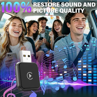 Wireless Carplay Adapter for iPhone Latest Upgrade，Play Plug & Play