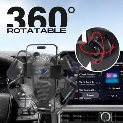 Sunsdrew Car Phone Holder for 2024 2025 Toyota Tacoma Accessories ONLY for 14-inch Screen Tacoma Phone Mount 360° Rotation Tacoma Cell Phone Holder Hands-Free Ultra Stable - size: For Tacoma