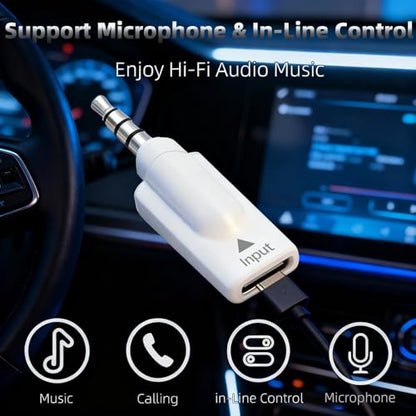 Poyiccot USB C to 3.5mm Headphone Jack Adapter 2 Pack, USB Type C Female to 3.5mm Male Audio Adapter, Type C to AUX Converter HiFi DAC Headphone Jack for iPhone 15,MacBook, Car Audio, White - style: 2 Pack Male to Female White