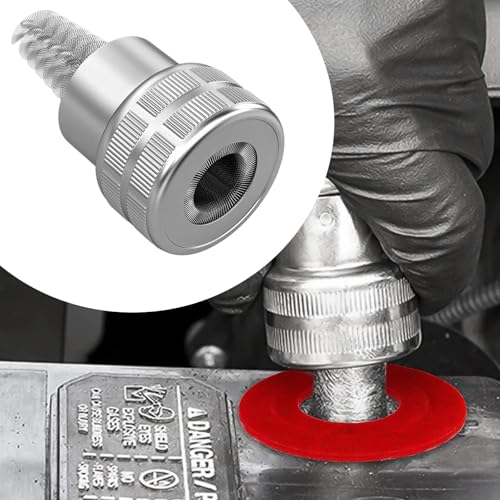 Battery Terminal Cleaner Kit, 2 Car Battery Post Terminal Brushes with 12 Anti-Corrosion Felt Washers, Cleaning Wire Brush Kit Universal Accessories for Truck RV Boat Batteries