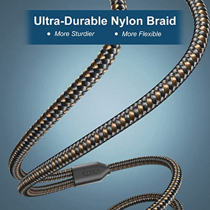 EMK 3.5mm to 2RCA Cable 24K Gold-Plated Nylon Braided RCA to Auxiliary Stereo Audio Headphone Male to Male 1/8 to RCA Cord for Tablet,Subwoofer,Home Theater,DVD Speaker,MP3/MP4,Player 6.6ft/2m - size: 6.6ft/2m, style: 3.5MM to 2RCA