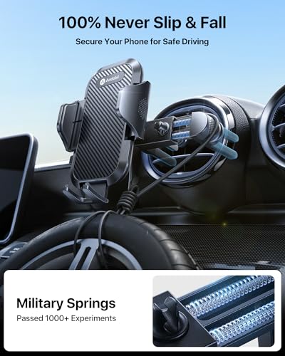 andobil Universal Car Phone Holder [Round Vent Friendly] Phone Mount for Car Circle Vent, Sturdy Clip 360° Rotation Cell Phone Car Holder Mount for Ford Mercedes Benz Toyota BMW fit iPhone Samsung - color: Black
