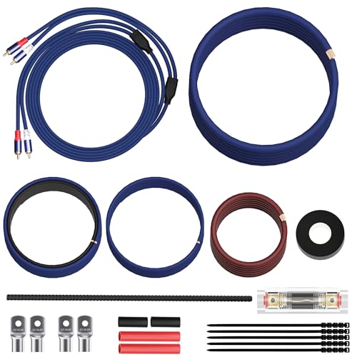 8 Gauge Complete Amp Wiring Kit, Premium Car Amplifier DIY Installation Kit, 800W High Power CCA Cable with Fuse Holder& Full Accessories for Car Truck/RV/ATV Audio Systems Radio Subwoofer Speaker - style: 8-Gauge Kit