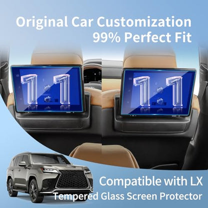 2PCS Anti-Blue light for 2026 Lexus LX600 LX700h Rear TV Screen Protector - color: For 22-26 LX Rear TV Blue