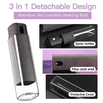 CUIUD Screen Cleaner Kit 4 Pcs, Two in One Screen Cleaner Spray and Wipe, Touchscreen Mist Cleaner Spray Bottle for Phone/Laptop/Tablet/TV/Monitor/Car Screens - color: 4 Pcs(Grey+Pink+Blue+Purple)