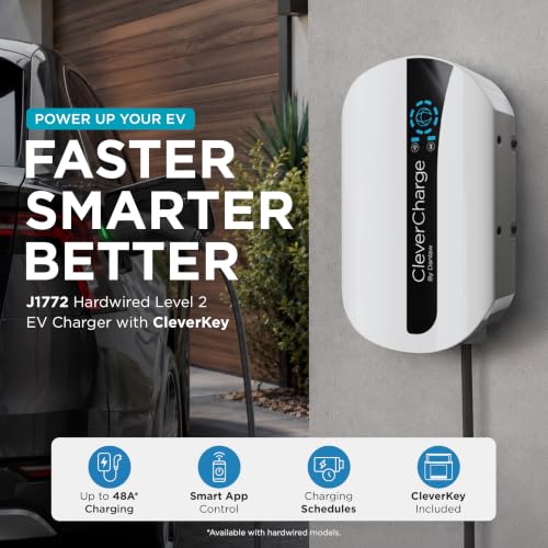 CleverCharge Level 2 EV Charger, 48A/240V, Hardwired, J1772 Connector