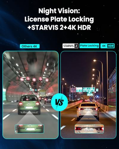 V78 Dash Cam Front and Rear 4K+2K, STARVIS 2 + STARVIS 2 Sensors, Super Night Vision HDR Car Dash Camera, 5.8G WiFi Download Speed Up to 30MB/s, 64G Card Included, Wireless Small Driving Recorder