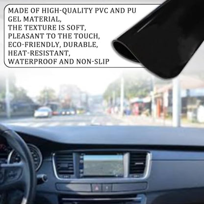 Car Dashboard Anti-Slip Mat, Car Dashboard Accessories Multifunctional Non-Slip Rubber Pad, 10.6"×5.9" Adhesive Sticky Dashboard Gripping Mat for Cell Phones, Sunglasses(Leather Texture)