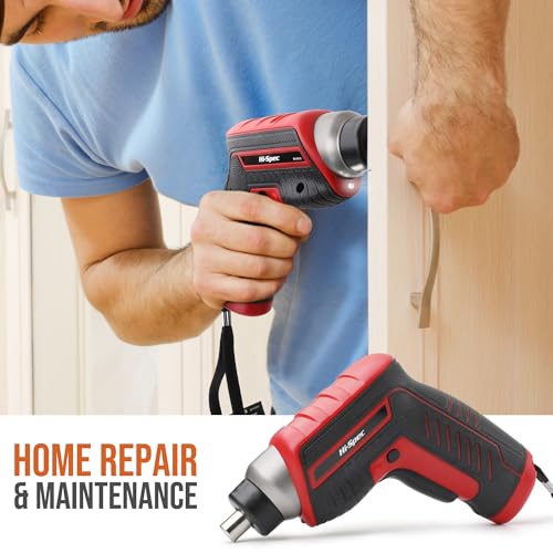 Hi-Spec 3.6V USB Electric Screwdriver for Home Repairs and Assembly, Red - color: Red, size: 35 Pieces