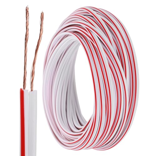 MECCANIXITY 50ft Universal Garage Door Wire, 24AWG 2 Conductor Door Bell Wire Extension Cable Copper for Control Station & Sensor, White - color: White, size: 50ft 24AWG
