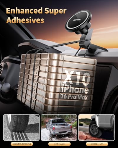 360° Rotating Magnetic Phone Mount for Toyota Tacoma 2016-2023 Dashboard - Secure Hold | Dashboard Phone Holder, Tacoma Phone Mount, Magnetic Car Mount, Toyota Tacoma Accessories - style: Magnetic