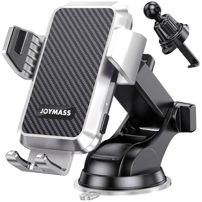 JOYMASS Wireless Car Charger, Phone Holders for Your Car, 15W Auto Clamping Phone Mount Car Accessories for iPhone 16 15 14 13 12 Mini Pro Max, Samsung Galaxy S24 Ultra S23 S22+ Note 20, etc - Silver - color: SILVER