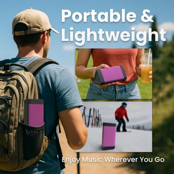 OontZ Angle 3 Gen 4 Portable Bluetooth Speaker, 12W, 24-Hour Playtime, Pink - color: Pink