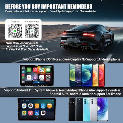 Wireless Carplay Adapter, 2025 Upgrade Converts Wired to Wireless Adapter for iPhone, Auto Connect Dongle for Apple Car Play, Bluetooth No Delay Control for Cars from 2016 and iOS 10+, Silver