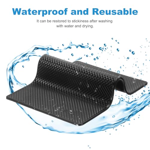 HARFINGTON Car Dashboard Anti-Slip Mat 15.7" x 8" Universal Sticky Dash Pad Washable Reusable Car Non-Slip Mats for Phone Keys Sunglasses Electronic Devices, Black - size: 15.7" x 8"
