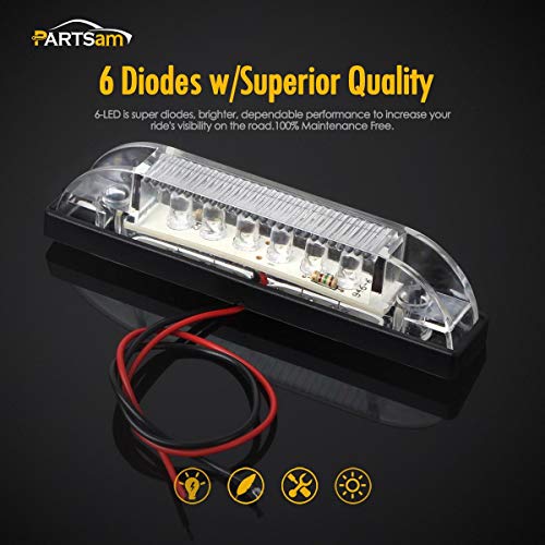 Partsam 4" Ultra-Thin-Line White 9 LED Utility Light Bar, Sealed Clear Lens Marine Boat Lights, Trailer Car RV Camper Car Pickup Dome Lighs, Marker Lights, Under Hood Lights