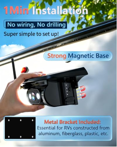 HD 1080P Dual Wireless Backup Camera: 15200mAh Battery Up to 3-Day Trip - size: 7.2" Dual RV Backup Camera