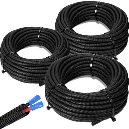 Sasylvia 1/4", 1/2", 3/8" X 50ft Split Wire Loom Tubing, Cord Protector - size: 1/4", 1/2", 3/8" X 50ft