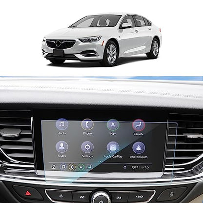 Screen Protector Foils for 2018-2020 Buick Regal Sportback IntelliLink 8In Navigation Display Tempered Glass 9H Hardness Anti Glare & Scratch HD Clear Chevrolet LCD GPS Touch Screen Protective Film - color: 2018-2020 Regal 8 Inch