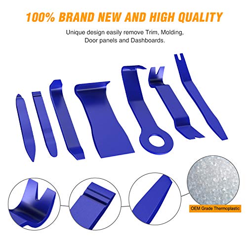 GOOACC GRC-90 Set 8PCS Auto Trim Scratch Removal Tool Car Audio Dash Panel Window Molding Fastener Remover Tool Kit-Blue - color: Blue, size: 8PCS Trim Removal