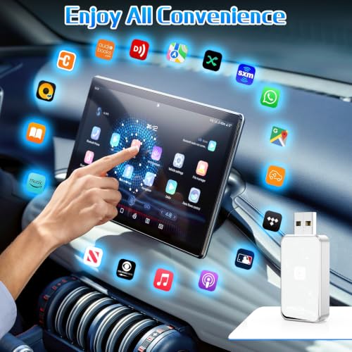 Mini Wireless Carplay Adapter for Apple for iPhone, 2026 Upgraded Convert Wired to Wireless Car Play Adapter,Fast Auto-Connect & No Latency Dongle,Plug & Play, USB A/C Included for iOS