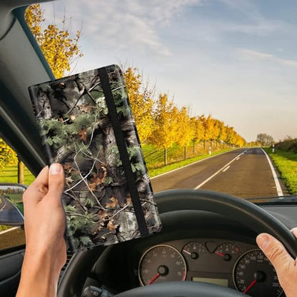 Car Registration and Insurance Card Holder, Vehicle License Documents Glove Box Compartment Organizer Wallet, ID Card Holder for Car Essentials Automobile, Camo Tree Branches - color: Camo Tree Branches