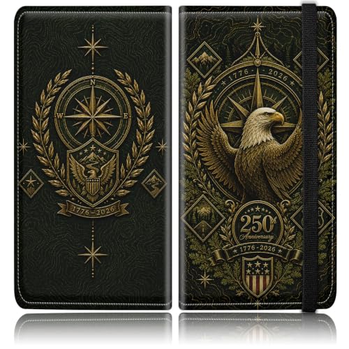 Car Registration and Insurance Card Holder Wallet, Bald Eagle USA 250th Vehicle Document Organizer for Glove Box, Auto License & ID Card Holder Case, Slim Multi-Slot Car Paper Organizer - color: Bald Eagle USA 250th