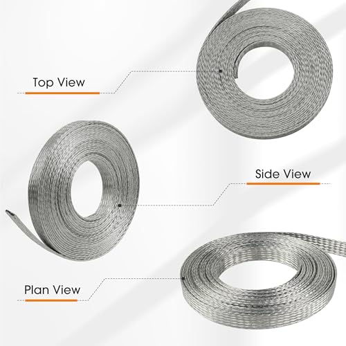 5/16''-12ft Tinned Copper Ground Strap Wire Shielding Sleeve - size: 5/16inch - 12ft