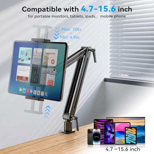 Jakeko 15.6" Portable Monitor Stand Tablet Arm Mount Holder Built-in Wrench - size: up to 15.6"