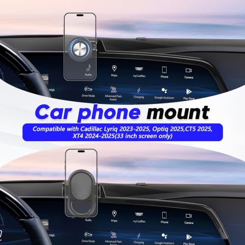 Sunsdrew Car Phone Holder for Cadillac Lyriq 2023-2026 Accessories, CT5/CT5 V/Optiq 2025 2026, XT4 2024-2026, Magnetic Phone Mount for 33-inch Screen, Hands-Free Phone Stand for All Phones - size: For Lyriq/CT5/Optiq