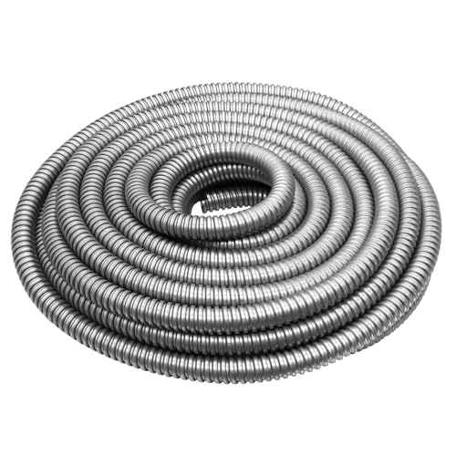 3/4 inch x50ft Flexible Electrical Conduit - Galvanized Steel Greenfield Flex Metal Conduit for Exposed Wiring, AC Connections & Industrial Cable Protection - size: 3/4 inch x50ft