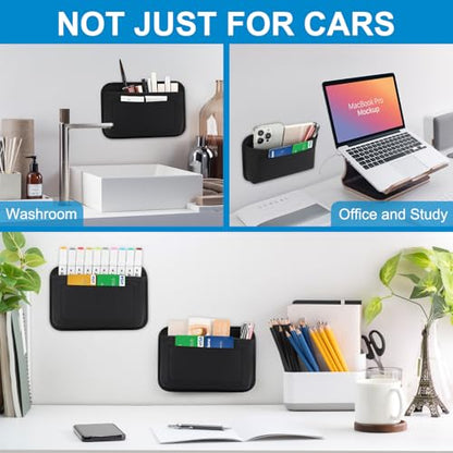 Accmor Universal Car Side Pocket Organizer, PU Leather Car Pocket Pouch Cell Phone Sunglasses Holder, Car Phone Pocket Organizer Accessories for Car Seat, Door, Window, Console