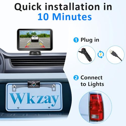 Wireless Backup Camera for Truck, Rear View Camera for Pickup, 7" Monitor - size: 7 Inch Monitor