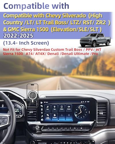 PZK Car Phone Holder for 2022-2026 Chevy Silverado/GMC Sierra 13.4'' Screen - color: Magsafe+ Wireless Charger, size: Silverado 1500 /GMC Sierra 1500 2022-2026