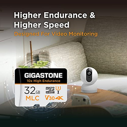 [10x High Endurance] GIGASTONE Industrial 32GB MLC Micro SD Card 5-Pack, 4K Video Recording, Security Cam, Dash Cam, Surveillance Compatible 95MB/s, U3 C10, with Adapter [5-Yrs Free Data Recovery] - color: 32GB High Endurance 5-Pack